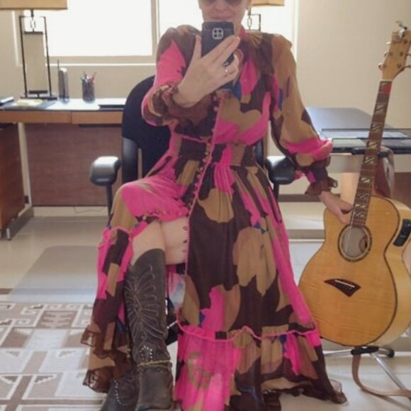 HOLD FOR bycaitlinleigh 🤎Chasing Unicorns Maxi duster dress XS-S - Picture 3 of 17